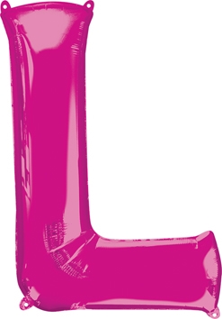 23x32 Inch Shape Pink Letter L Balloon