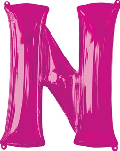 24x32 Inch Shape Pink Letter N Balloon