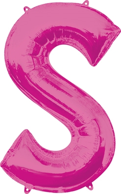 21x35 Inch Shape Pink Letter S Balloon