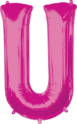 23x33 Inch Shape Pink Letter U Balloon