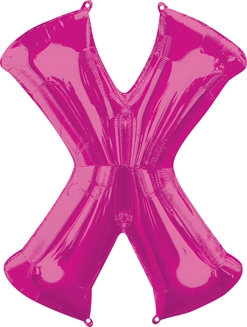 27x35 Inch Shape Pink Letter X Balloon