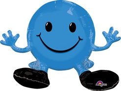 19 Inch Smiling Face Blue Multi-Balloon