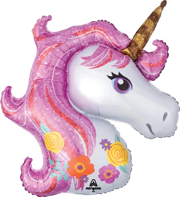 33 Inch Pink Sparkle Unicorn Balloon