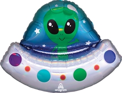 28 Inch Alien Space Ship Holographic Balloon