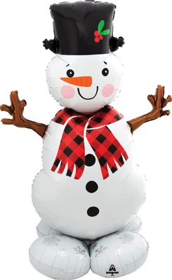 55 Inch AirLoonz Christmas Snowman Air Fill Balloon