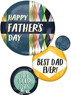 28 Inch Fathers Day Retro Renew Circles Balloon