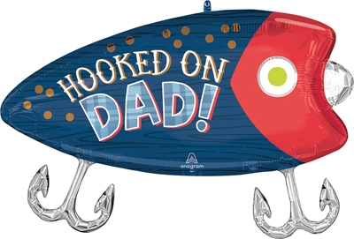 30 Inch Father's Day Hooked on Dad Fish Balloon