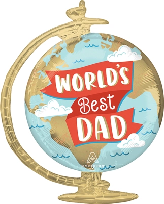 23 Inch Father's Day World's Best Dad Globe Balloon