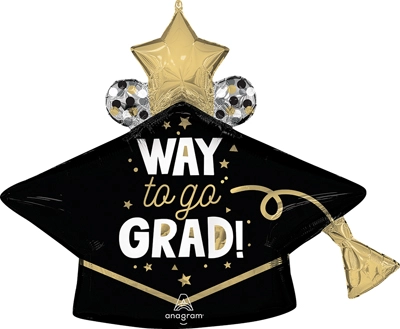 33 Inch Graduation Way to Go Grad Cap Balloon