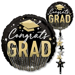 67 Inch Airwalker Graduation Stripes on Stripes Balloon