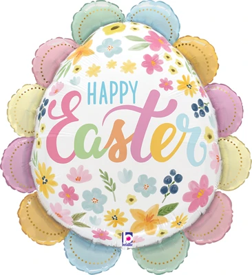 30 Inch Easter Ruffled Floral Egg Balloon