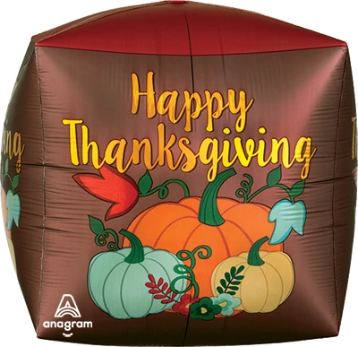 15 Inch Cubez Thanksgiving Pumpkins Balloon