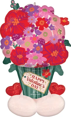 45 Inch AirLoonz Valentine Floral Air Fill Balloon