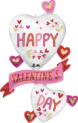 49 Inch Valentine Satin Botanical Traces Balloon