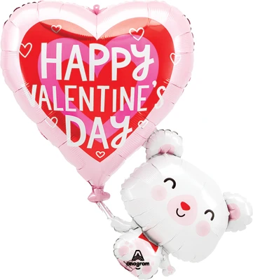 31 Inch Valentine Floating Bear Balloon