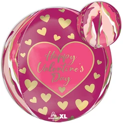 16 Inch Orbz Valentine Abstract Marble Balloon