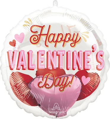 20 Inch Valentine Retro Hearts Insiders® Balloon