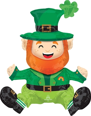 22 Inch Multi Balloon Air Fill Sitting Lucky Leprechaun Balloon