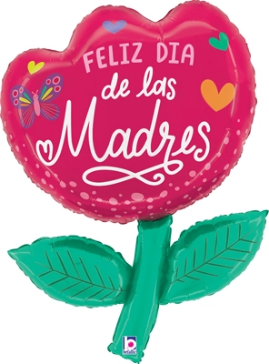 32 Inch Feliz Dia de las Madres Tulip Spanish Mother's Day Balloon