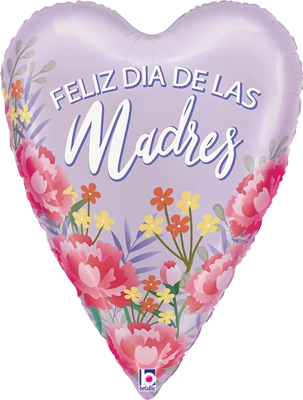 26 Inch Feliz Dia de las Madres Satin Heart Spanish Mother's Day Balloon