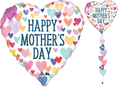 69 Inch Airwalker Mother's Day Sprinkled Hearts Balloon