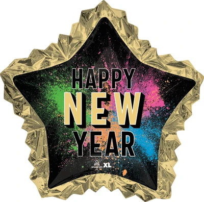 34 Inch New Year Glow Star Balloon