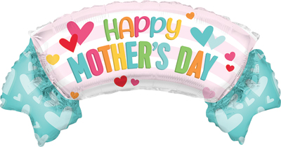 36 Inch Mother's Day Striped Banner Balloon