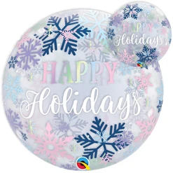 22 Inch Holiday Snowflakes Bubble Balloon