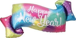 39 Inch New Year Banner Holographic Balloon