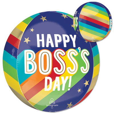 Orbz Boss's Day Stripes  Balloon