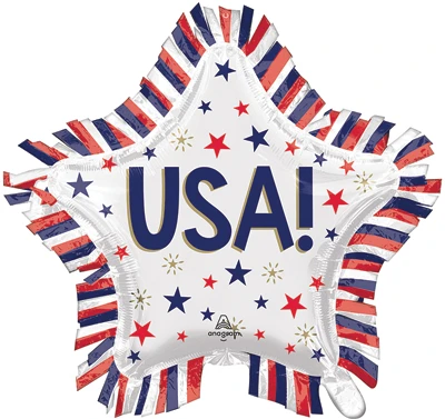 28 Inch USA Star Fringe Balloon