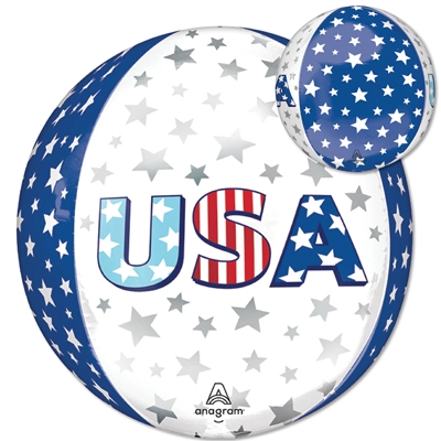 16 Inch Orbz USA Star Bursts Balloon