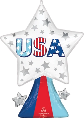 32 Inch USA Star Bursts Balloon