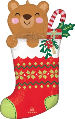 Shape Christmas Beary Christmas Stocking Balloon