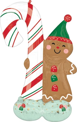 51 Inch AirLoonz Christmas Gingerbread Man Air-Fill Balloon