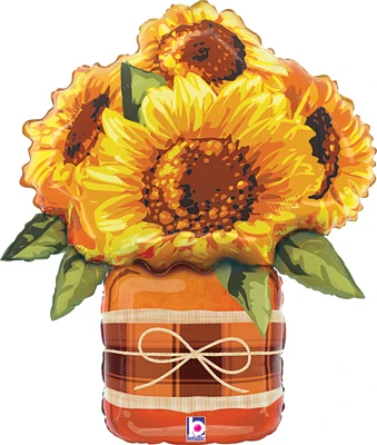 26 Inch Fall Sunflower Mason Jar Balloon