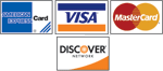 Pay with AMEX, Discover, MasterCard, Visa or Check