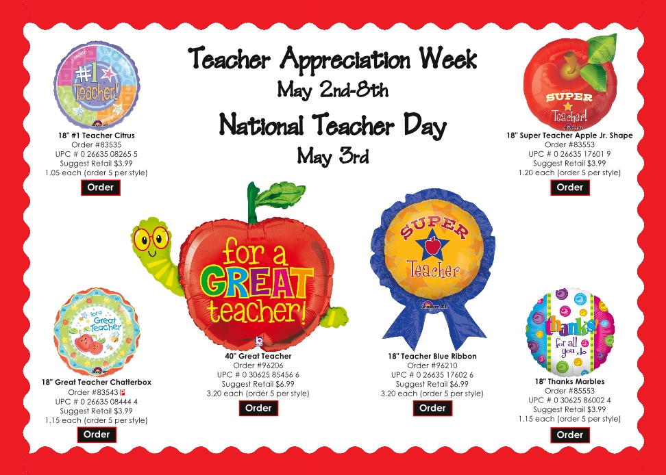 Balloons for Teacher Appreciation Week