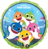 A balloon with all the baby shark characters on it grouped together