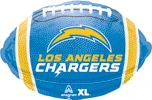 This balloon has a football shape and is the Chargers themed