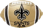 This balloon is Saints themed with a football shape