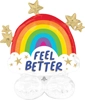 This balloon is a rainbow shape that says get better