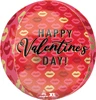 This balloon has Kissy Lips all over and says Happy Valentines Day