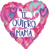 This balloon is Heart shaped with the words Te Quiero Mama on a white banner