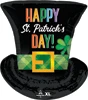 This balloon has a Top hat shape with the words Happy St. Patrick's Day on it